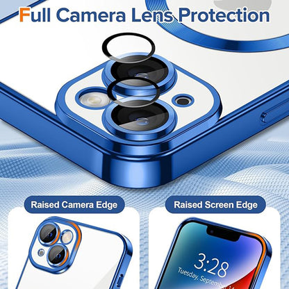 MagSafe-hoes voor Apple iPhone 14, Techsuit, Luxury Crystal, Donkerblauw