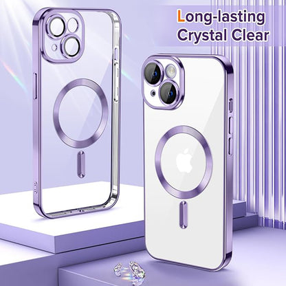 MagSafe-Hülle für Apple iPhone 14, Techsuit, Luxury Crystal, Hellviolett