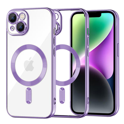 MagSafe-Hülle für Apple iPhone 14, Techsuit, Luxury Crystal, Hellviolett