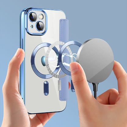 Coque MagSafe pour Apple iPhone 14, Techsuit, SmartMag Book, Bleu