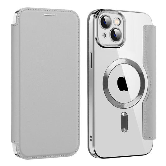 MagSafe-hoes voor Apple iPhone 14, Techsuit, SmartMag Book, Grijs
