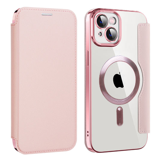 MagSafe-hoes voor Apple iPhone 14, Techsuit, SmartMag Book, Roze