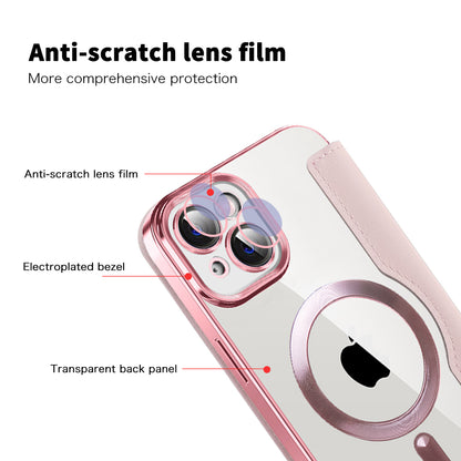 MagSafe-hoes voor Apple iPhone 14, Techsuit, SmartMag Book, Roze