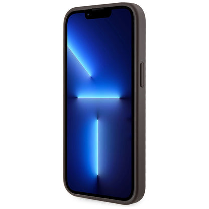 Étui MagSafe pour Apple iPhone 15, Guess, Cardslot 4G Stripes, Marron