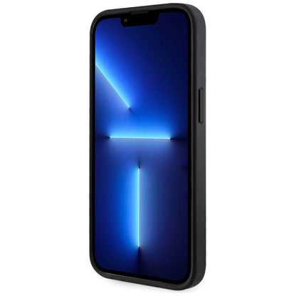 MagSafe Hülle für Apple iPhone 15, Guess, Cardslot 4G Stripes, Schwarz