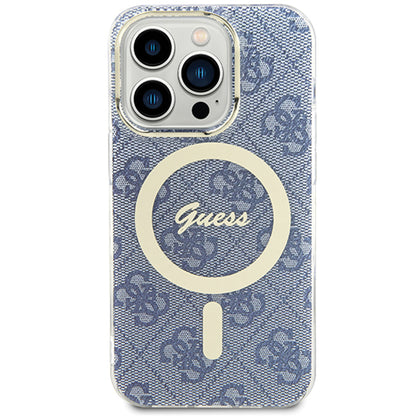 Coque MagSafe pour Apple iPhone 15, Guess, IML 4G, Bleue