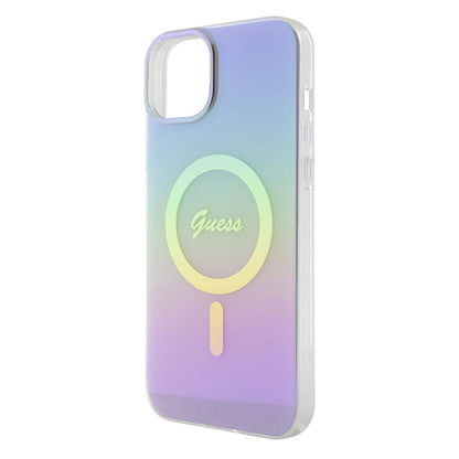 MagSafe Case for Apple iPhone 15, Guess, IML Iridescent, Purple