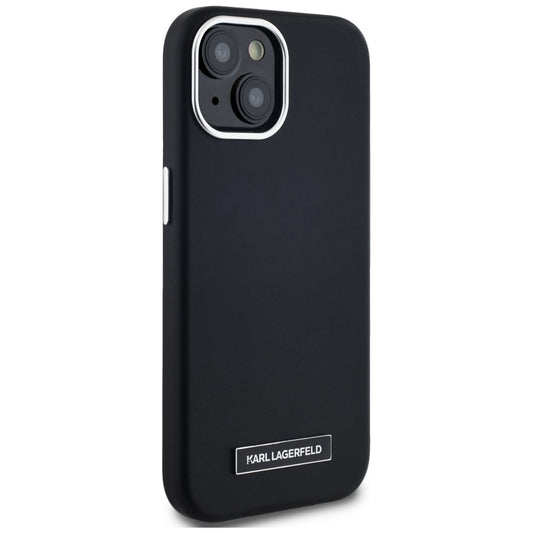 MagSafe hoes voor Apple iPhone 15, Karl Lagerfeld, FW Metal Plate, Zwart