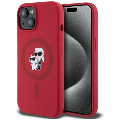 MagSafe Case for Apple iPhone 15, Karl Lagerfeld, Silicone Karl & Choupette, Rosie