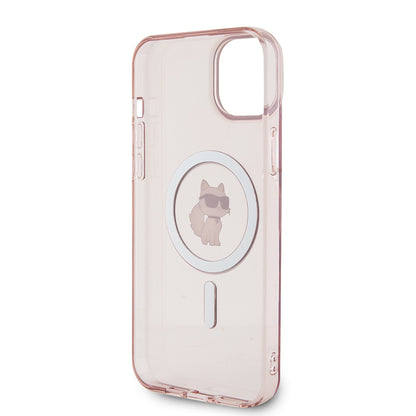 Housse MagSafe pour Apple iPhone 15 Plus / 14 Plus, Karl Lagerfeld, IML Choupette, Rose