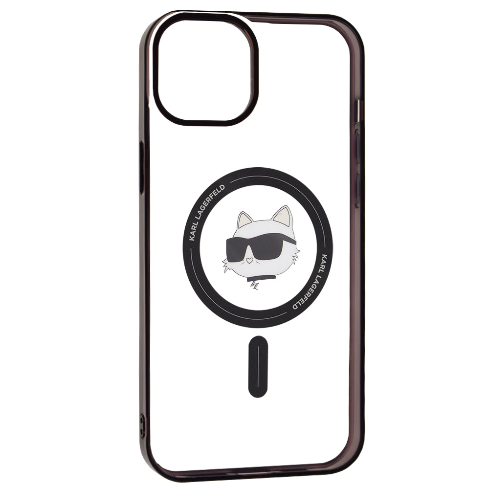 MagSafe Case for Apple iPhone 15 Plus, Karl Lagerfeld, IML Choupette's Head, Transparent