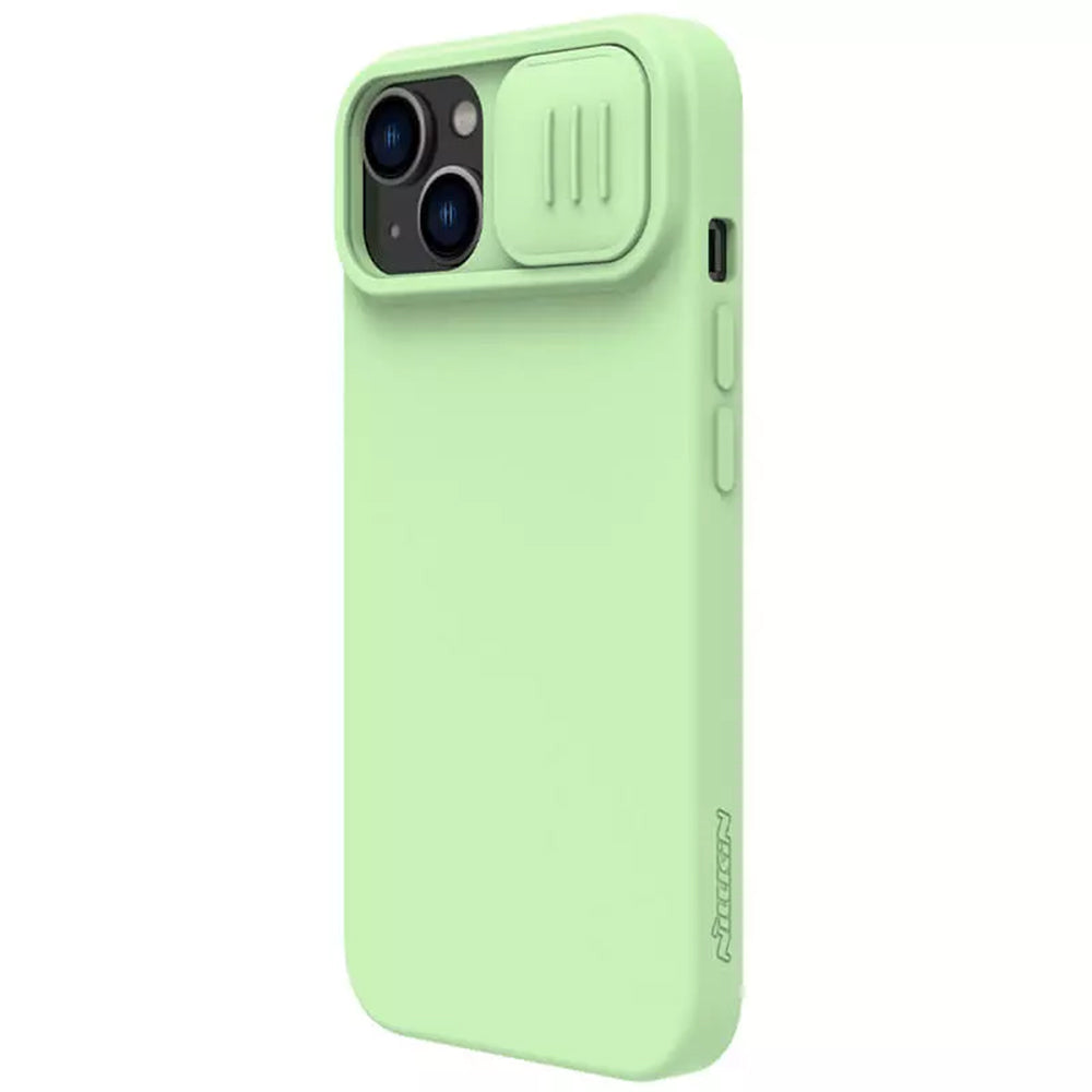MagSafe-hoes voor Apple iPhone 15 Plus, Nillkin, CamShield Silky, Lichtgroen