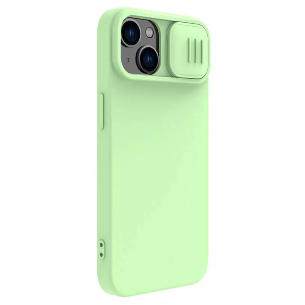 MagSafe-hoes voor Apple iPhone 15 Plus, Nillkin, CamShield Silky, Lichtgroen