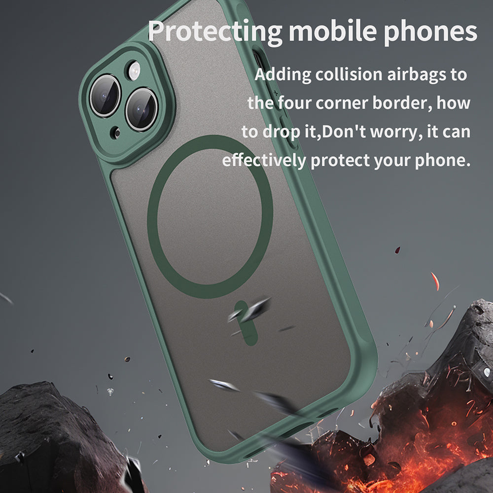 MagSafe-Hülle für Apple iPhone 15 Plus, Techsuit, HaloFrost II, Grün