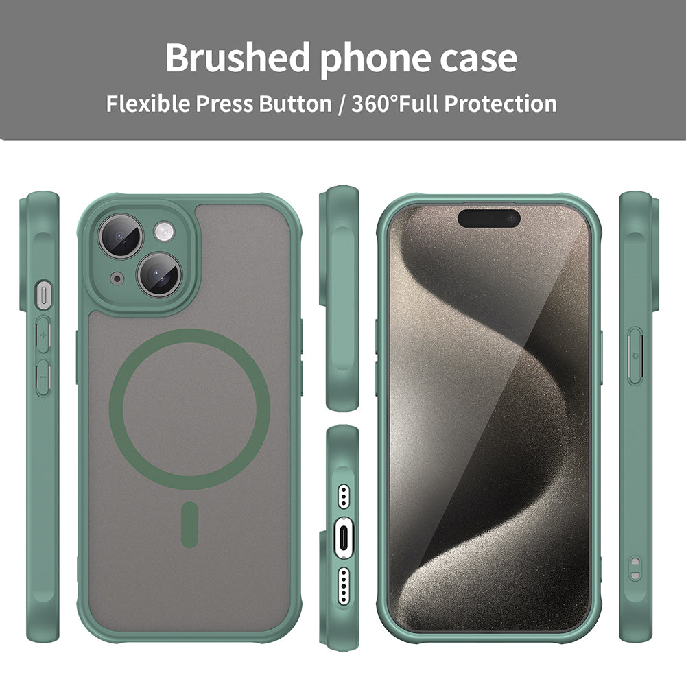 MagSafe-Hülle für Apple iPhone 15 Plus, Techsuit, HaloFrost II, Grün