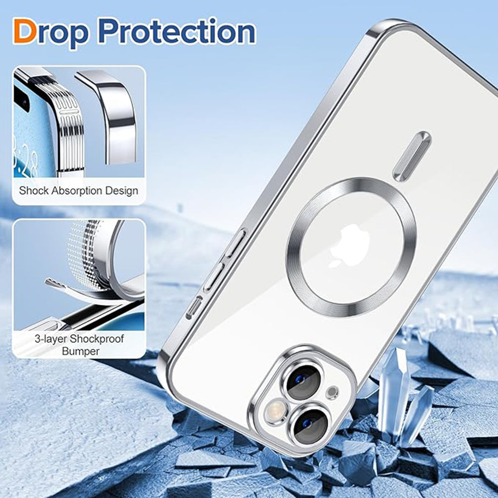 Coque MagSafe pour Apple iPhone 15 Plus, Techsuit, Luxury Crystal, Noire