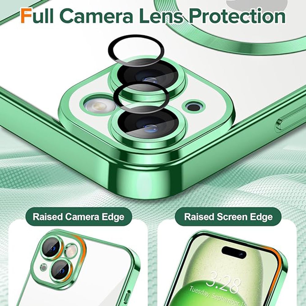 Coque MagSafe pour Apple iPhone 15 Plus, Techsuit, Luxury Crystal, Noire