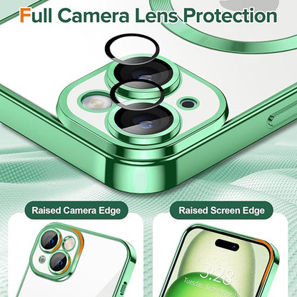 Coque MagSafe pour Apple iPhone 15 Plus, Techsuit, Luxury Crystal, Noire