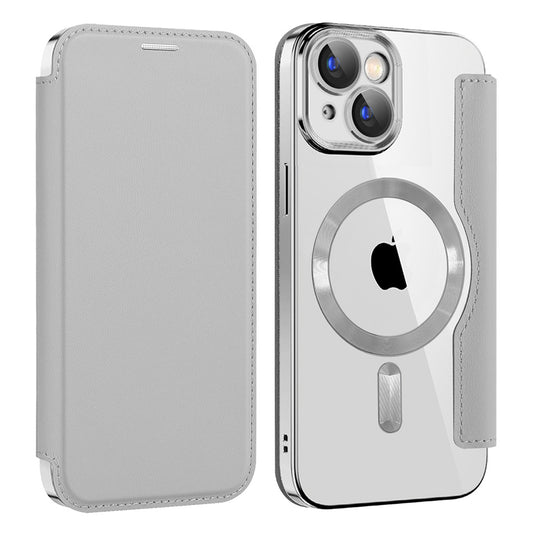 MagSafe-hoes voor Apple iPhone 15 Plus, Techsuit, SmartMag Book, Grijs