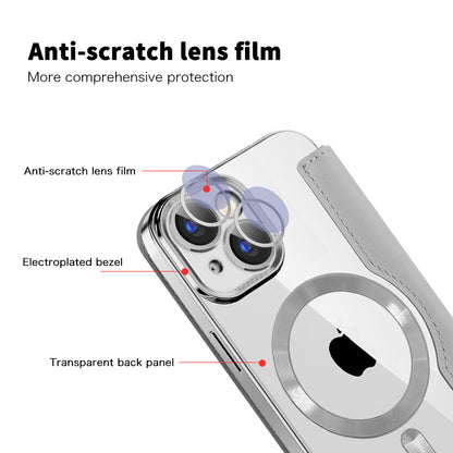 Coque MagSafe pour Apple iPhone 15 Plus, Techsuit, SmartMag Book, Gris