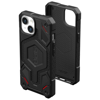 MagSafe-Hülle für Apple iPhone 15 Plus, Urban Armor Gear, Monarch Pro Kevlar, Schwarz