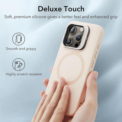 Étui MagSafe pour Apple iPhone 15 Pro, ESR, Cloud Soft Kickstand, Crème