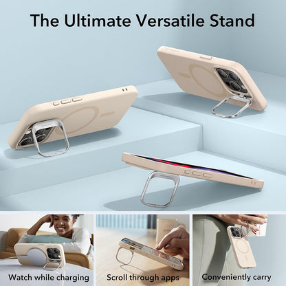 Étui MagSafe pour Apple iPhone 15 Pro, ESR, Cloud Soft Kickstand, Crème