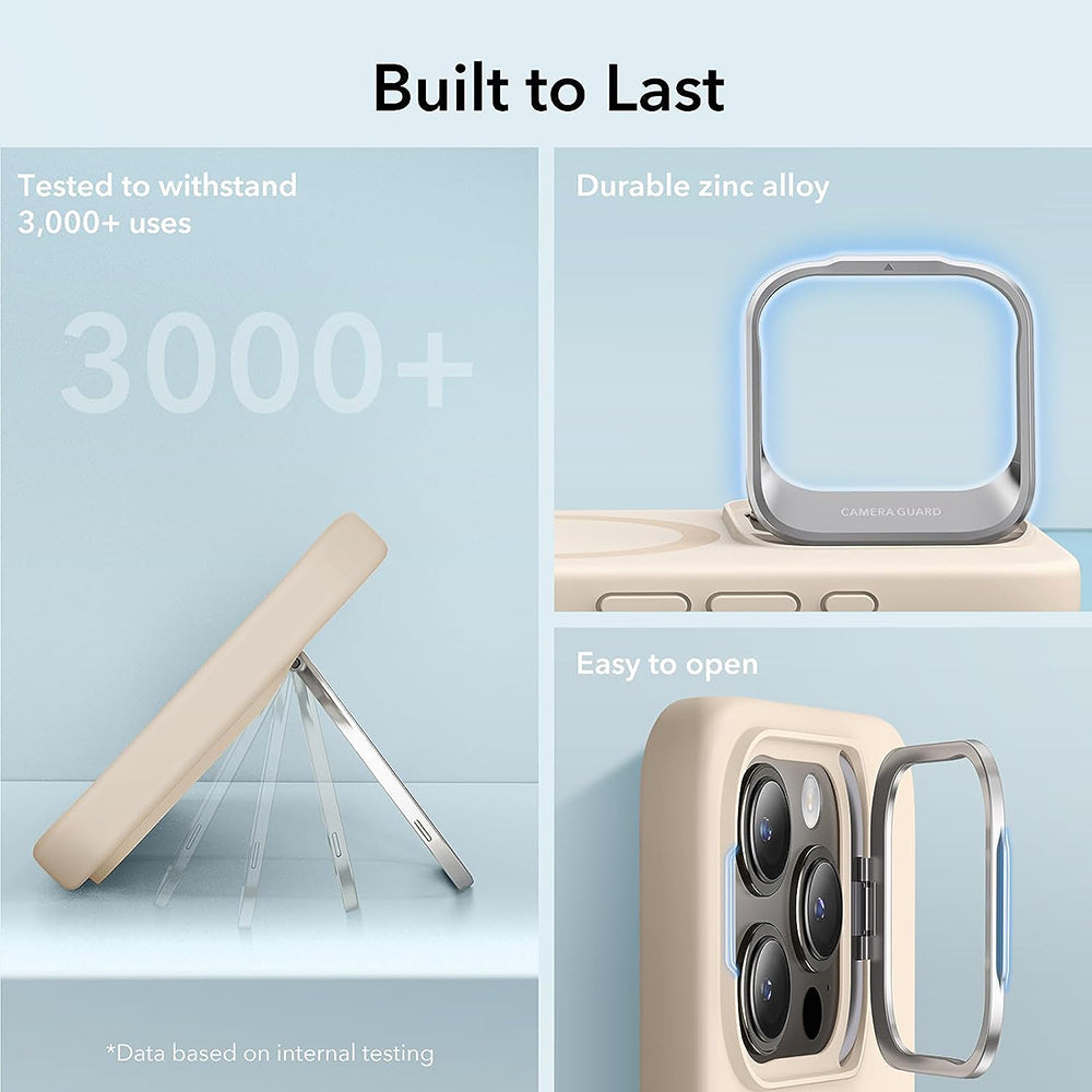 Étui MagSafe pour Apple iPhone 15 Pro, ESR, Cloud Soft Kickstand, Crème