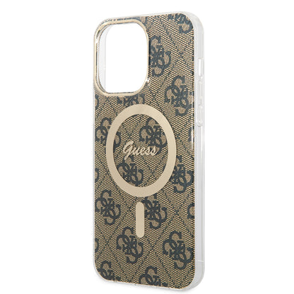 MagSafe Case for Apple iPhone 15 Pro, Guess, 4G IML, Brown