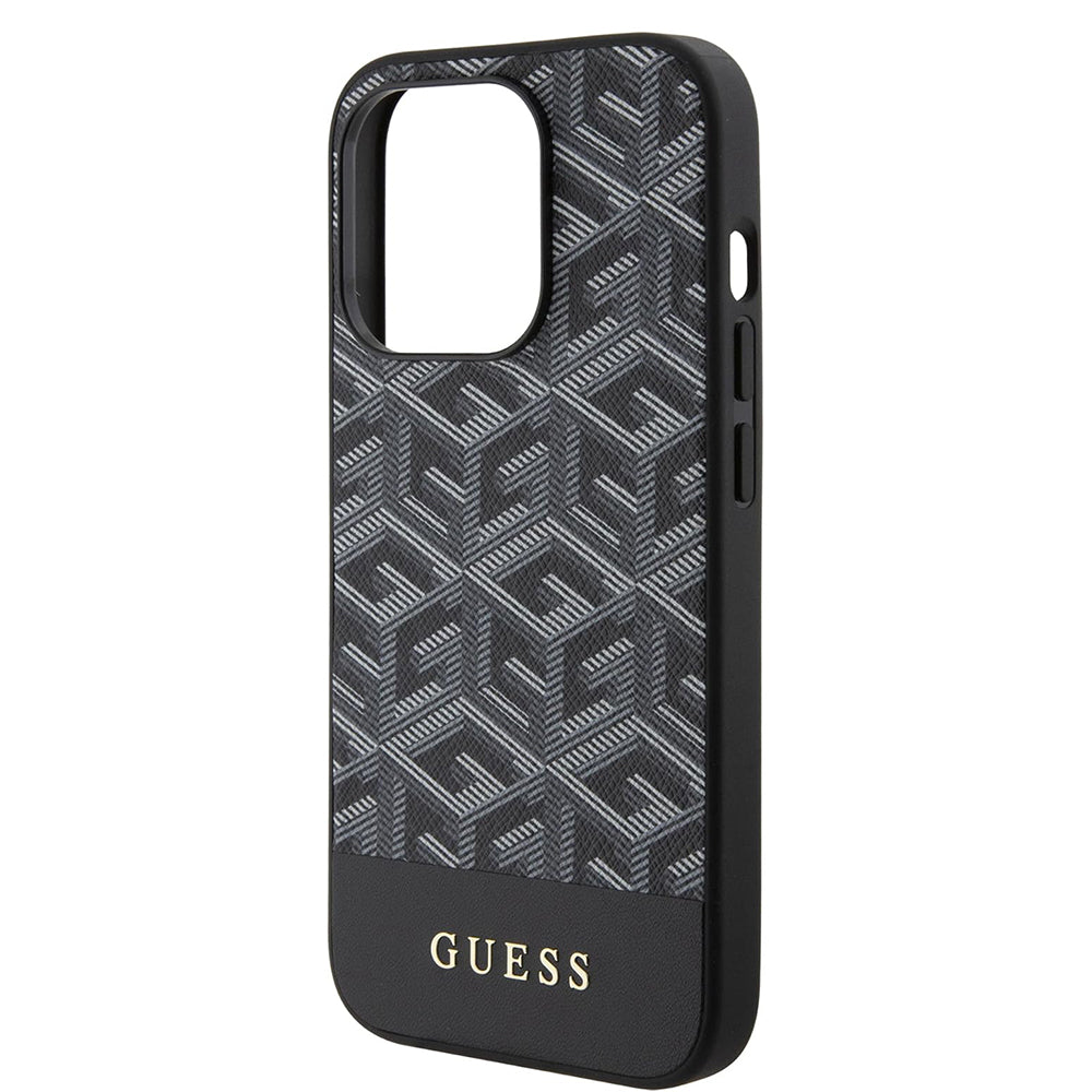 MagSafe hoes voor Apple iPhone 15 Pro, Guess, GCube Stripes, Zwart