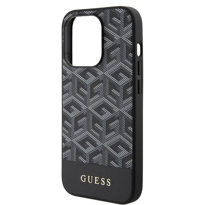 MagSafe hoes voor Apple iPhone 15 Pro, Guess, GCube Stripes, Zwart
