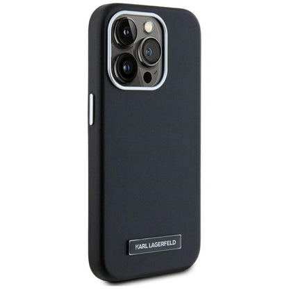 MagSafe Hülle für Apple iPhone 15 Pro, Karl Lagerfeld, FW Metal Plate, Schwarz