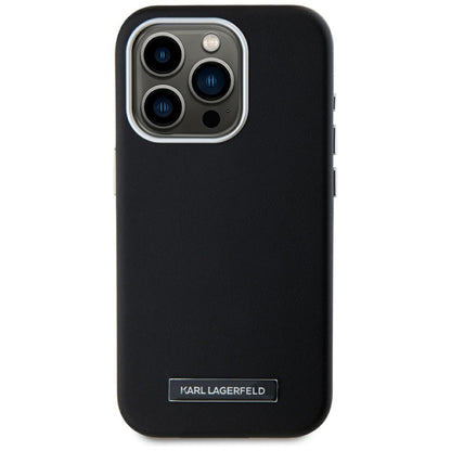 MagSafe Hülle für Apple iPhone 15 Pro, Karl Lagerfeld, FW Metal Plate, Schwarz