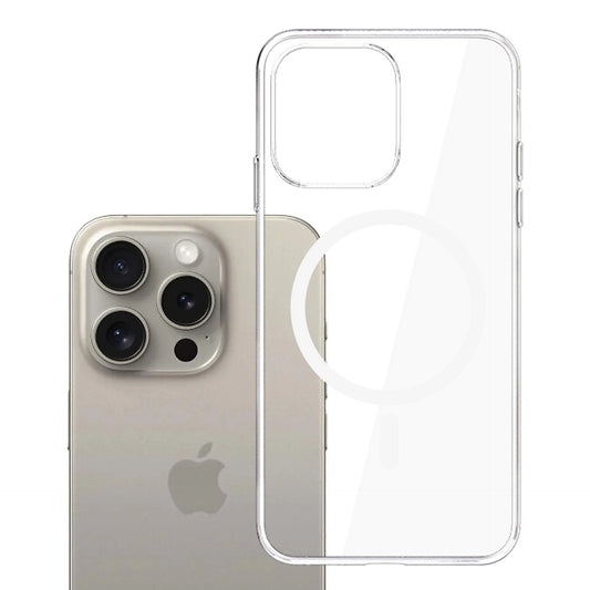 MagSafe-hoes voor Apple iPhone 15 Pro Max, 3MK, Clear MagCase, Transparant