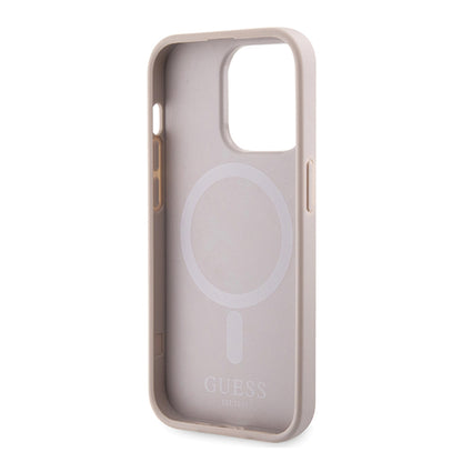 MagSafe hoesje voor Apple iPhone 15 Pro Max, Guess, 4G Printed Stripes, Roze