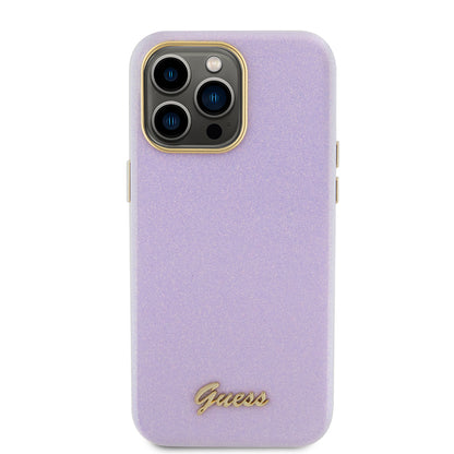Étui MagSafe pour Apple iPhone 15 Pro Max, Guess, Glitter Full Wrapped, Mauve GUHCP15XPGMCSL