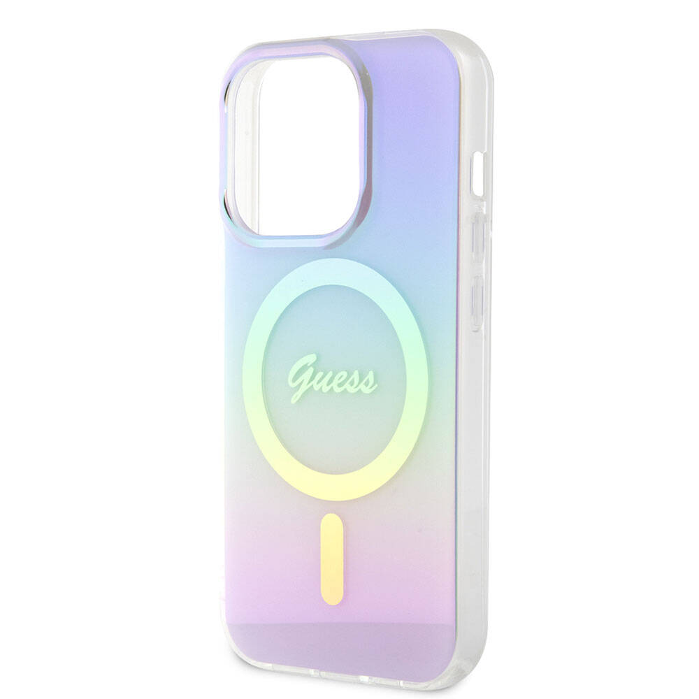 MagSafe hoesje voor Apple iPhone 15 Pro Max, Guess, IML Iridescent, Paars