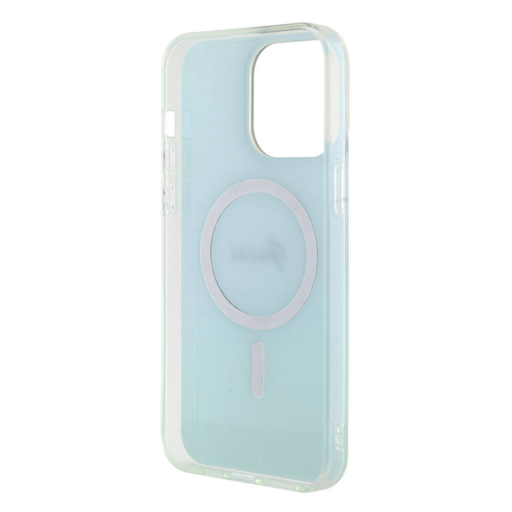 MagSafe hoesje voor Apple iPhone 15 Pro Max, Guess, IML Iridescent, Turquoise