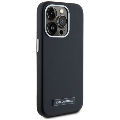 MagSafe hoes voor Apple iPhone 15 Pro Max, Karl Lagerfeld, FW Metal Plate, Zwart
