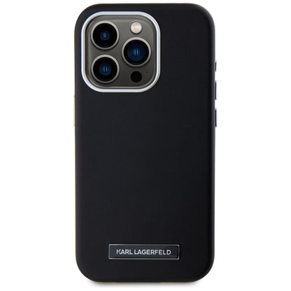 MagSafe hoes voor Apple iPhone 15 Pro Max, Karl Lagerfeld, FW Metal Plate, Zwart