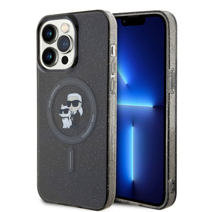 MagSafe hoes voor Apple iPhone 15 Pro Max, Karl Lagerfeld, Glitter, Zwart