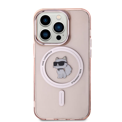 MagSafe hoesje voor Apple iPhone 15 Pro Max, Karl Lagerfeld, IML Choupette, Roze