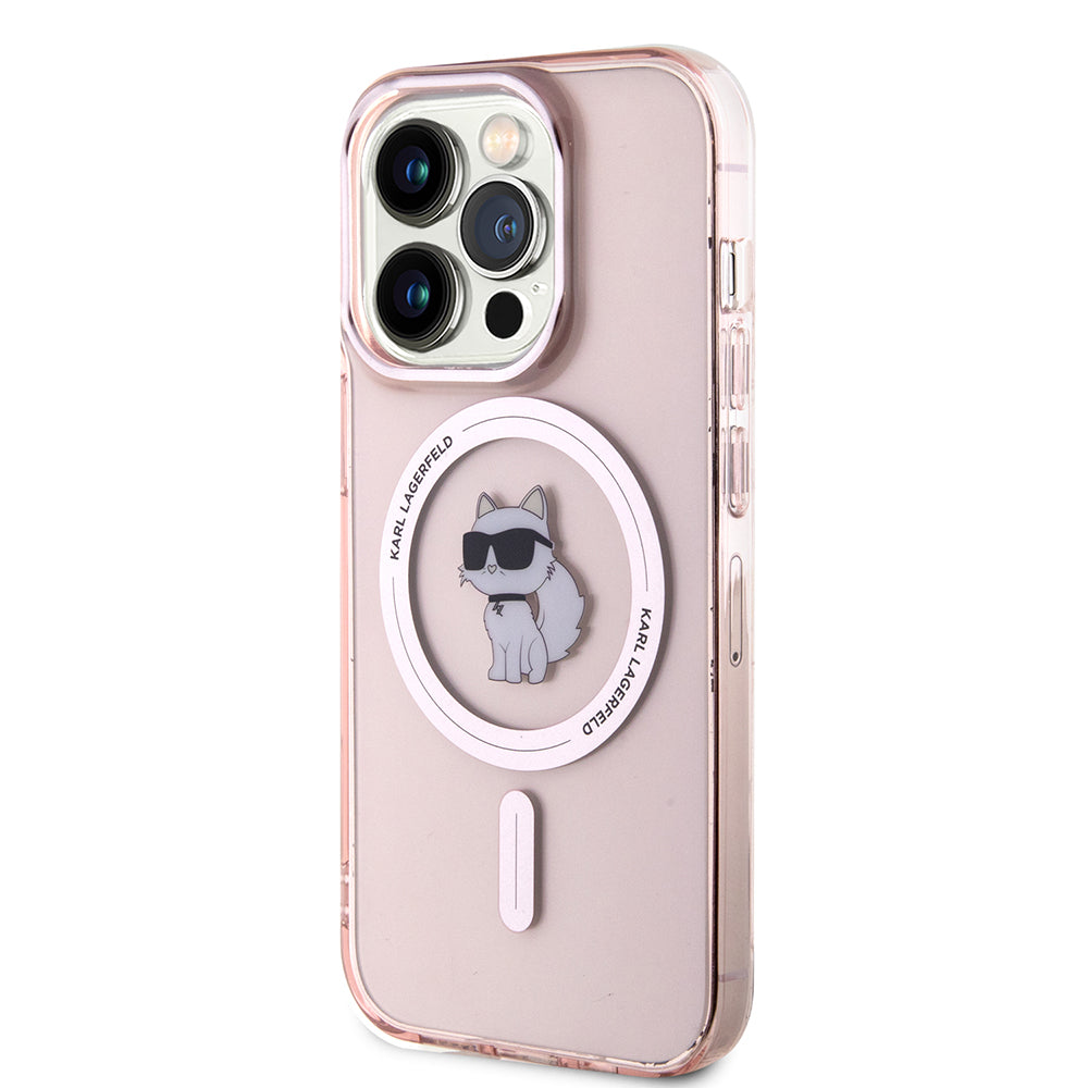 MagSafe hoesje voor Apple iPhone 15 Pro Max, Karl Lagerfeld, IML Choupette, Roze