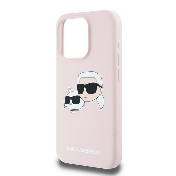 MagSafe hoesje voor Apple iPhone 15 Pro Max, Karl Lagerfeld, Silicone Karl & Choupette, Roze