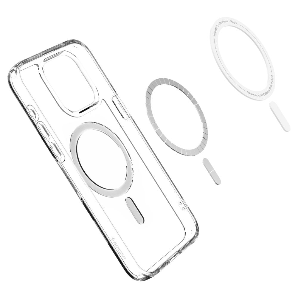 MagSafe Hülle für Apple iPhone 15 Pro Max, Spigen, Ultra Hybrid Carbon, Transparent