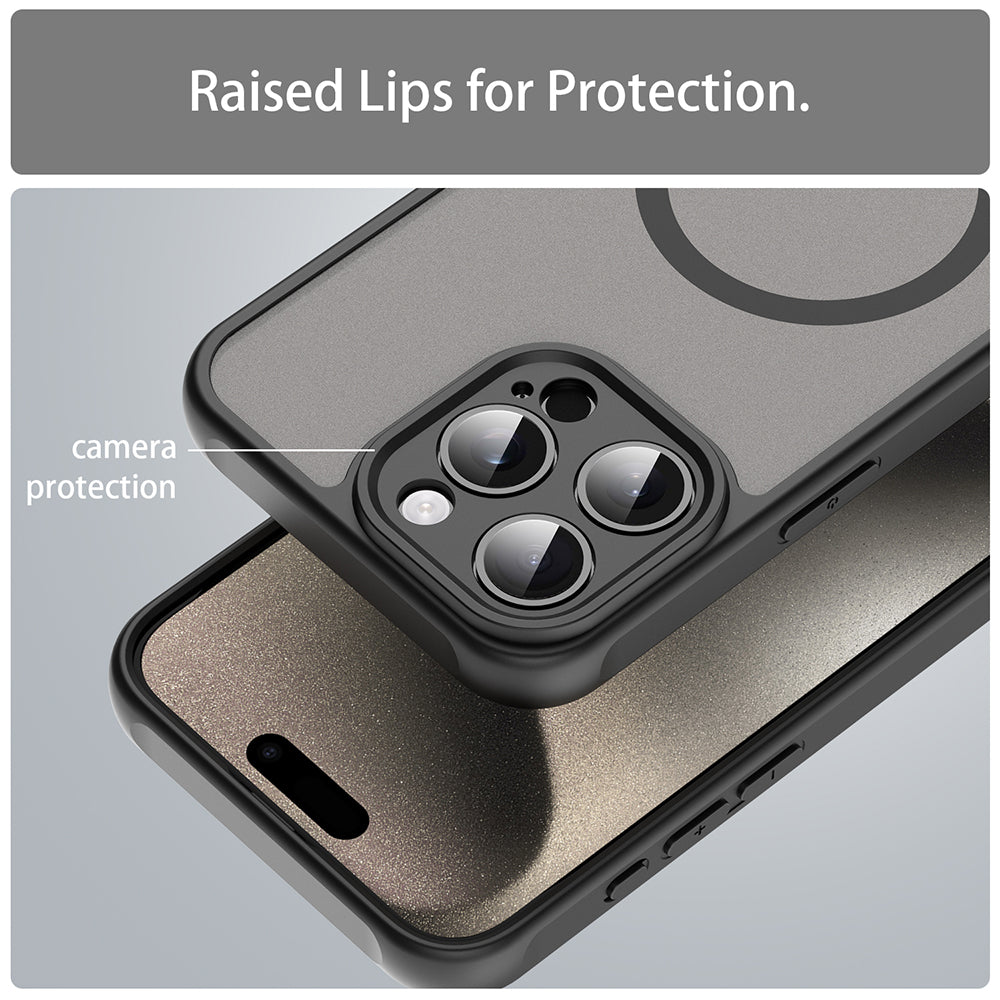 MagSafe-hoesje voor Apple iPhone 15 Pro Max, Techsuit, HaloFrost II, Zwart