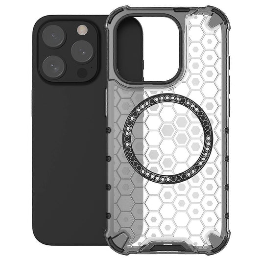 MagSafe-Hülle für Apple iPhone 15 Pro Max, Techsuit, HoneyComb Shield, Weiß
