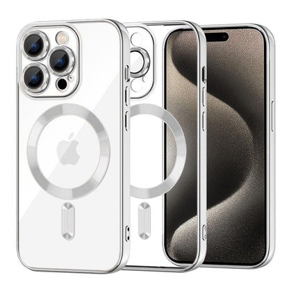 Coque MagSafe pour Apple iPhone 15 Pro Max, Techsuit, Luxury Crystal, Argentée