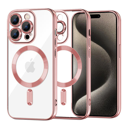 Coque MagSafe pour Apple iPhone 15 Pro Max, Techsuit, Luxury Crystal, Rose