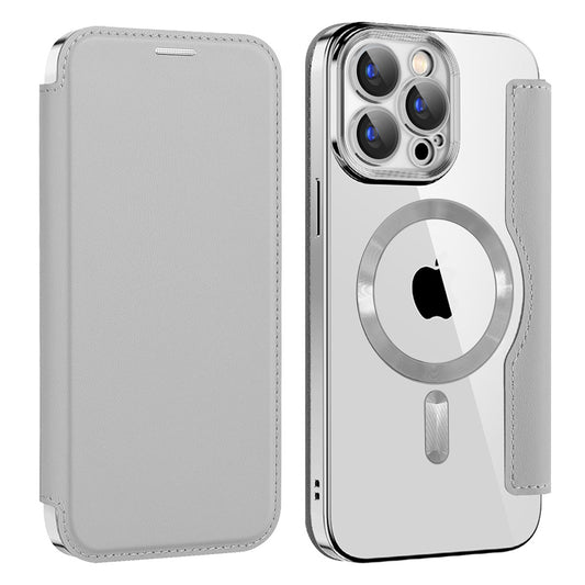 MagSafe-hoes voor Apple iPhone 15 Pro Max, Techsuit, SmartMag Book, Grijs